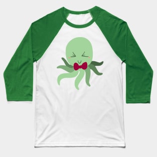 Bowtie Green Octopus Baseball T-Shirt